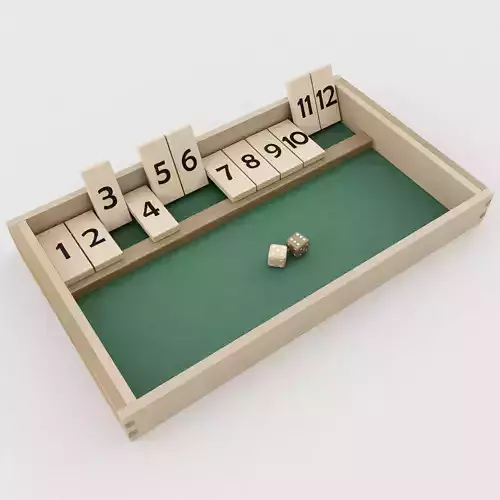 Shut the Box Dice Game 3D model