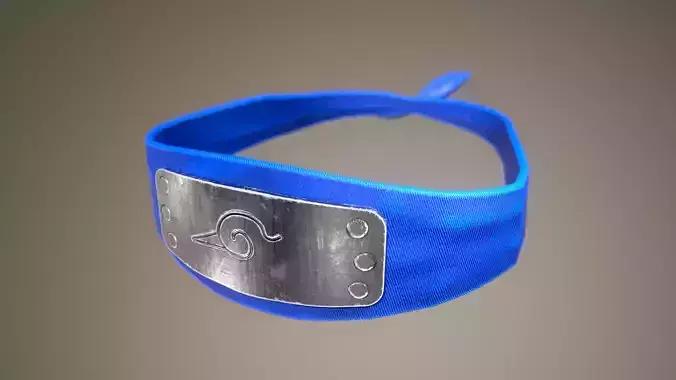 Naruto anime headband Low-poly 3D model