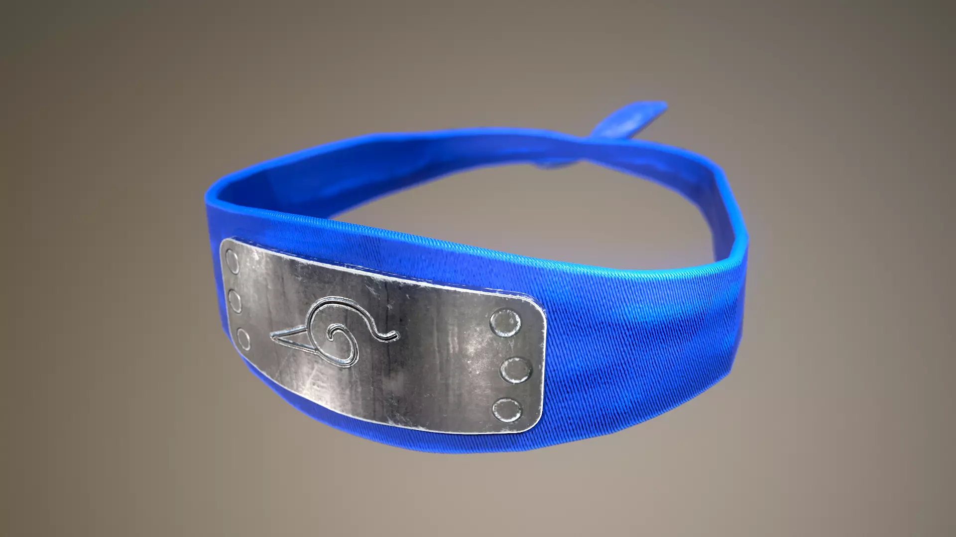Naruto anime headband Low-poly 3D model_0
