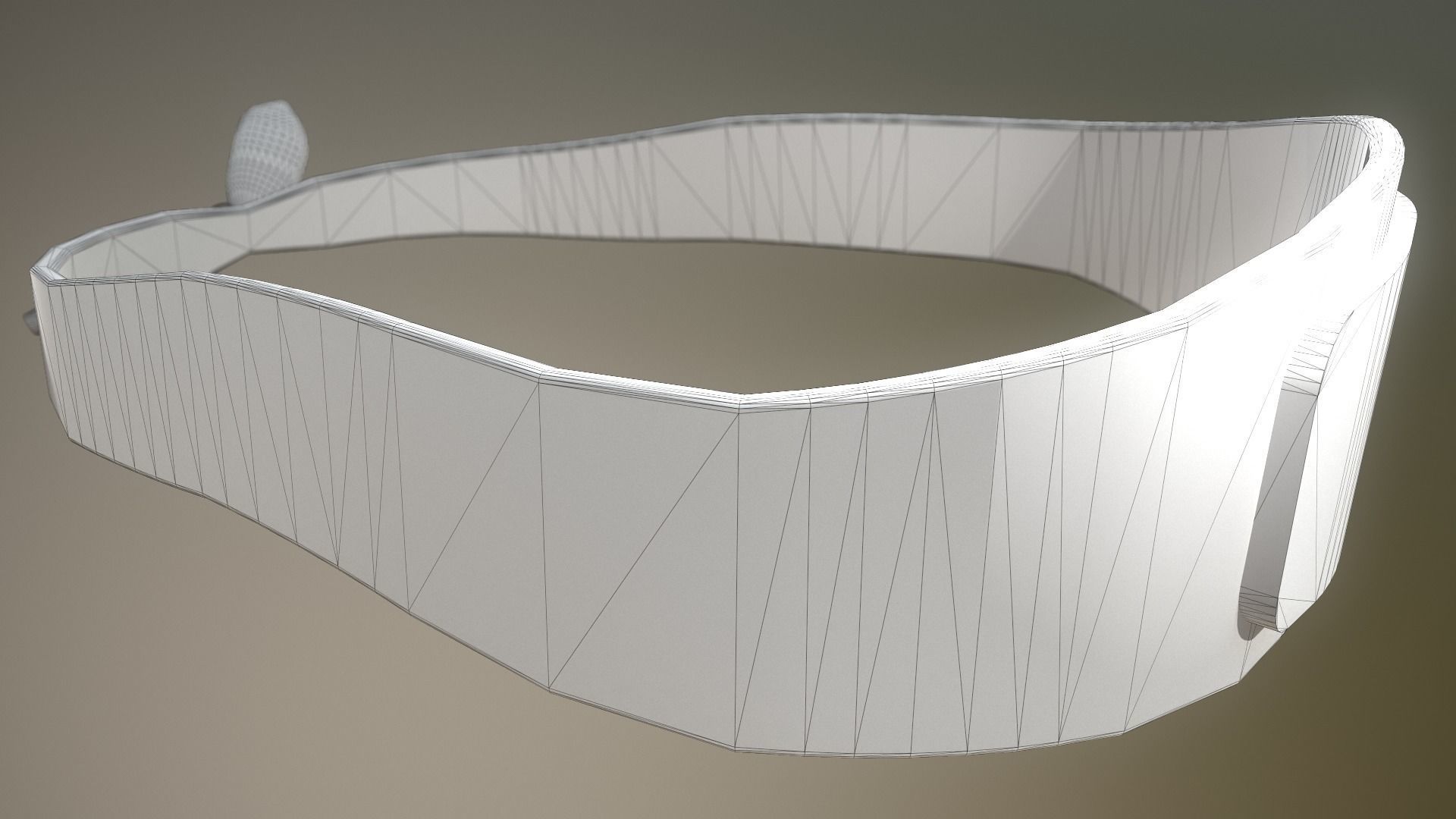 Naruto anime headband Low-poly 3D model_9