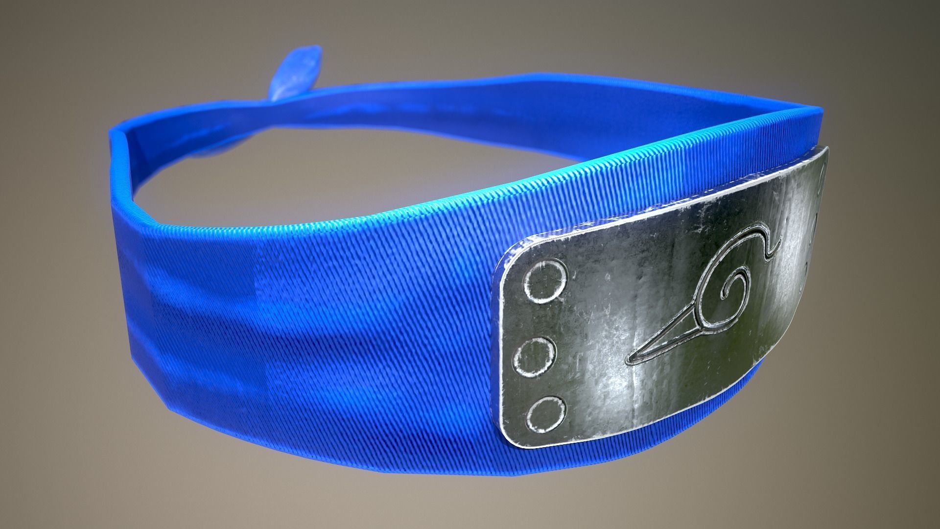 Naruto anime headband Low-poly 3D model_10
