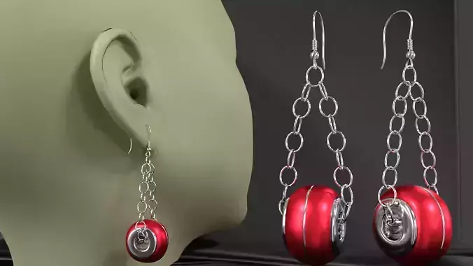 earrings pair of with silver chains