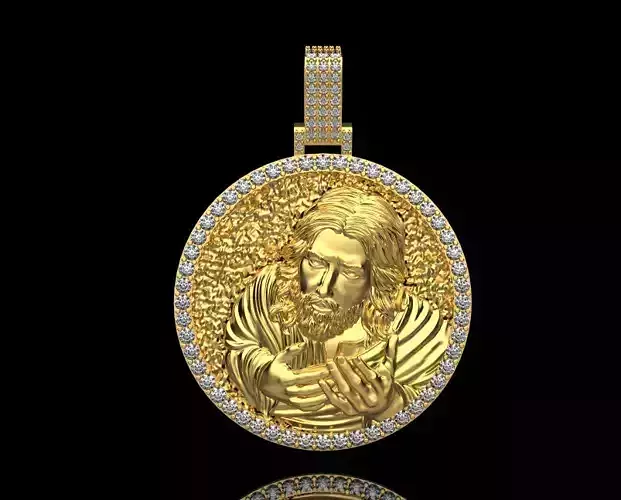 Jesus head pendant 3D print model