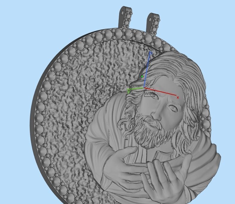 Jesus head pendant 3D print model_30