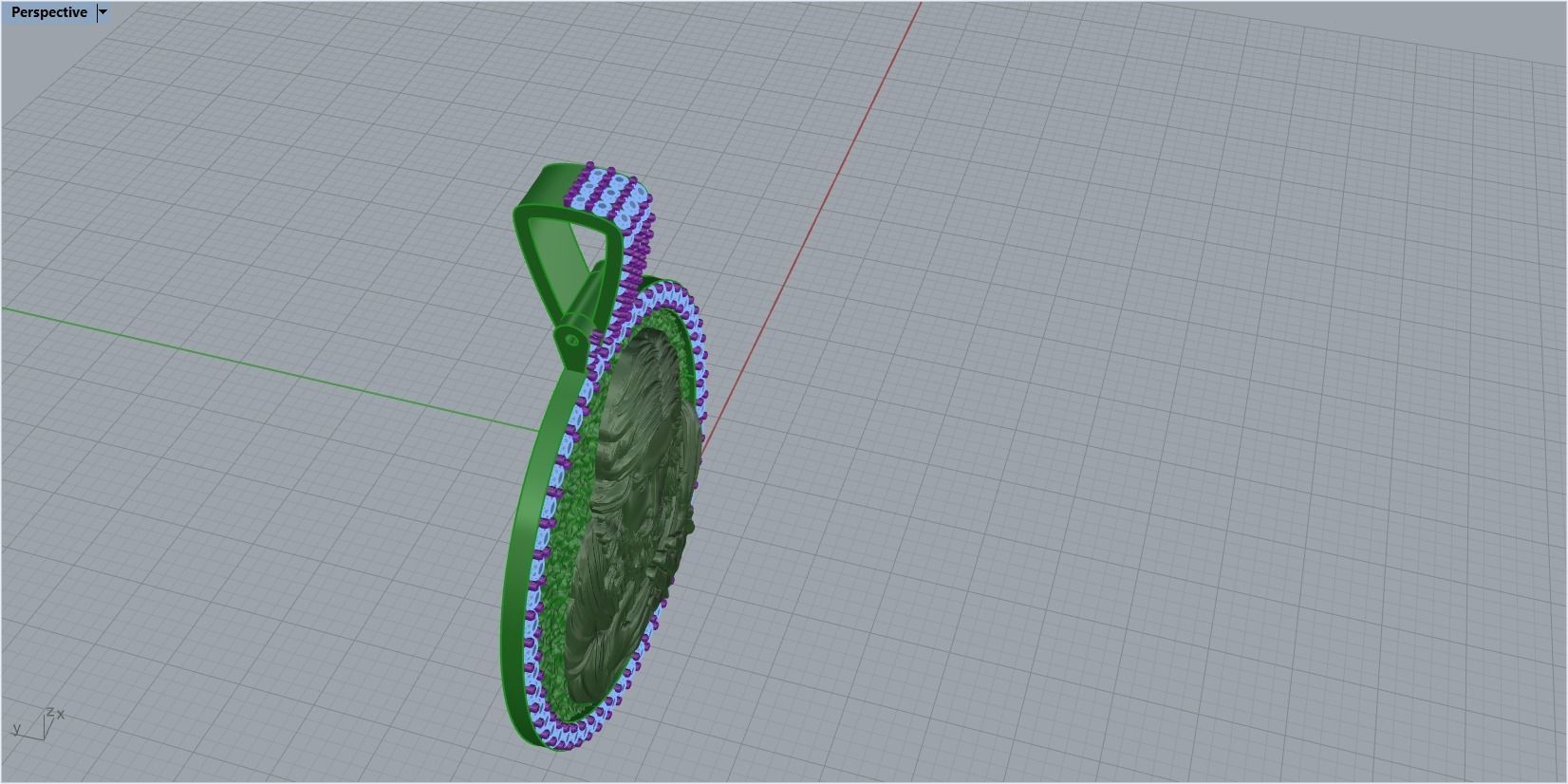 Jesus head pendant 3D print model_20