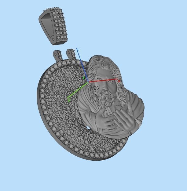 Jesus head pendant 3D print model_25