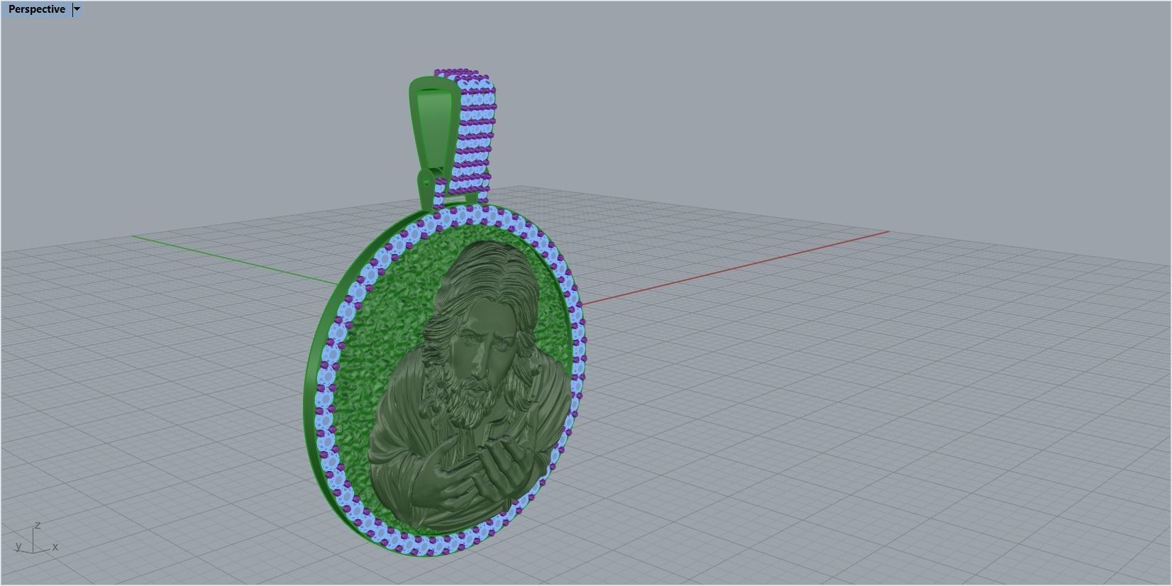 Jesus head pendant 3D print model_18