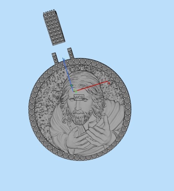 Jesus head pendant 3D print model_24