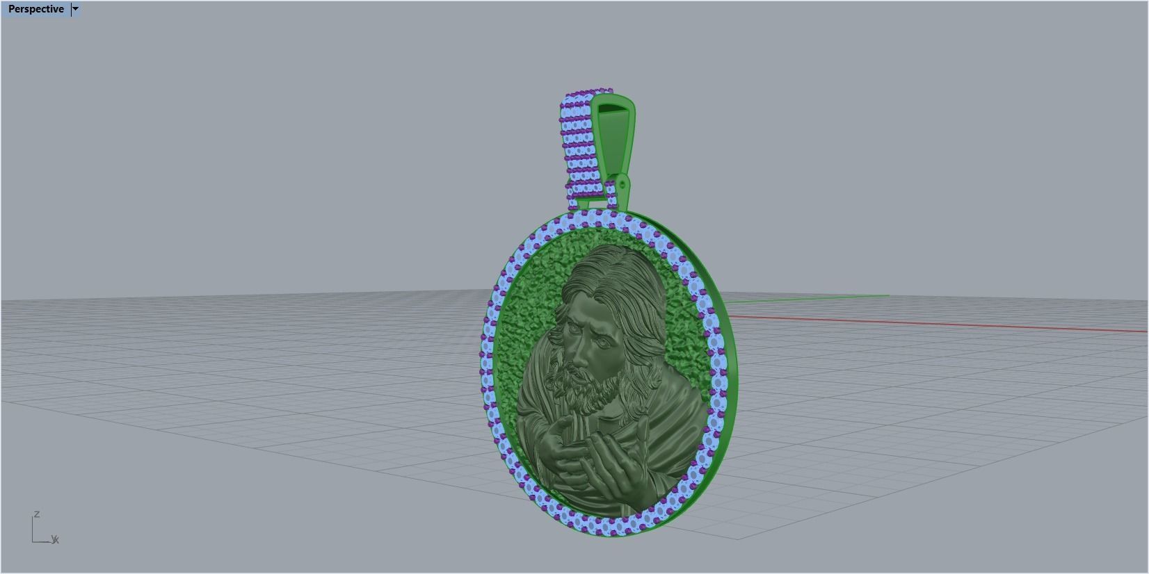 Jesus head pendant 3D print model_17