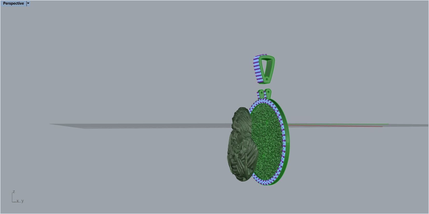 Jesus head pendant 3D print model_22