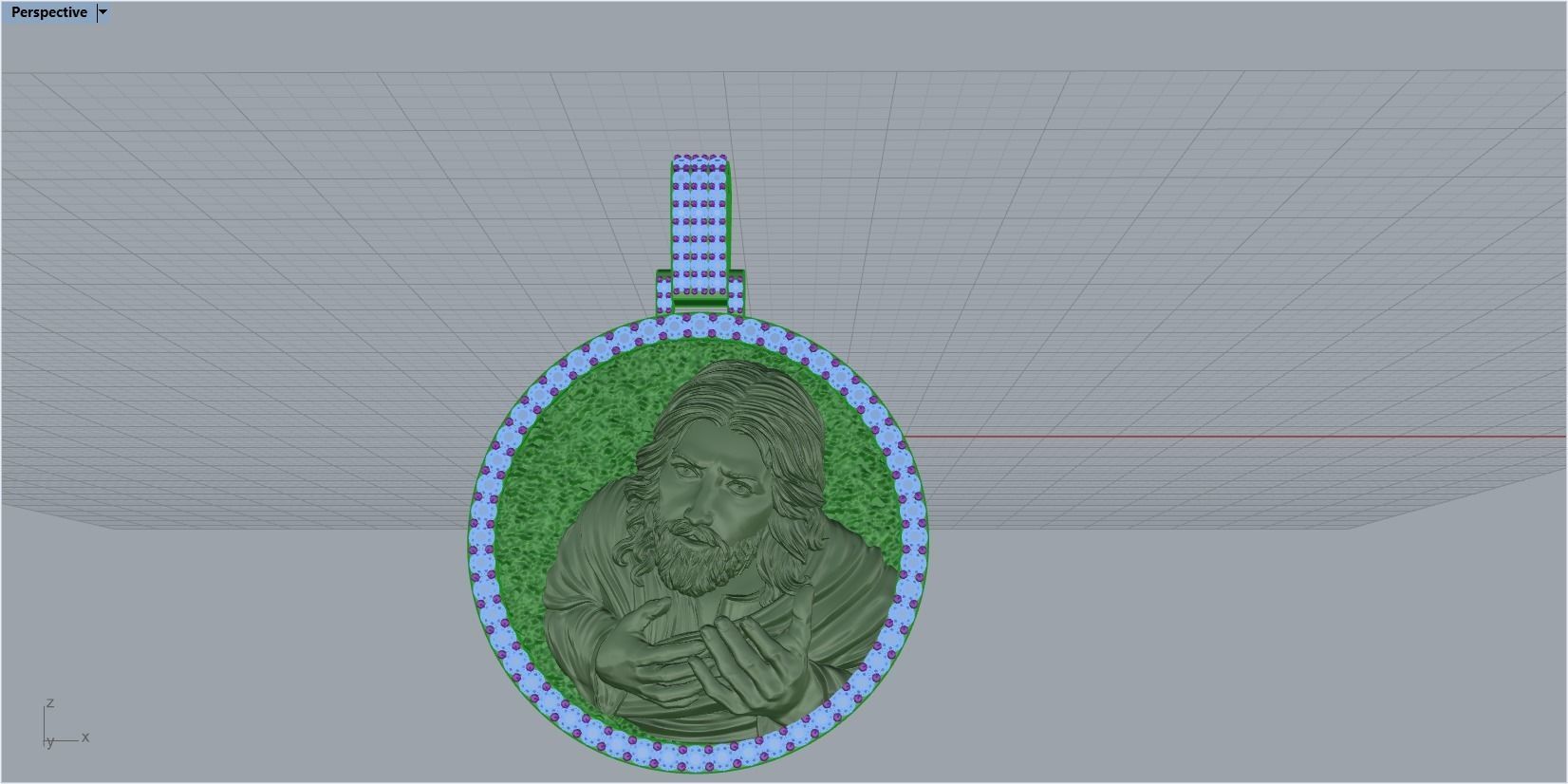 Jesus head pendant 3D print model_19
