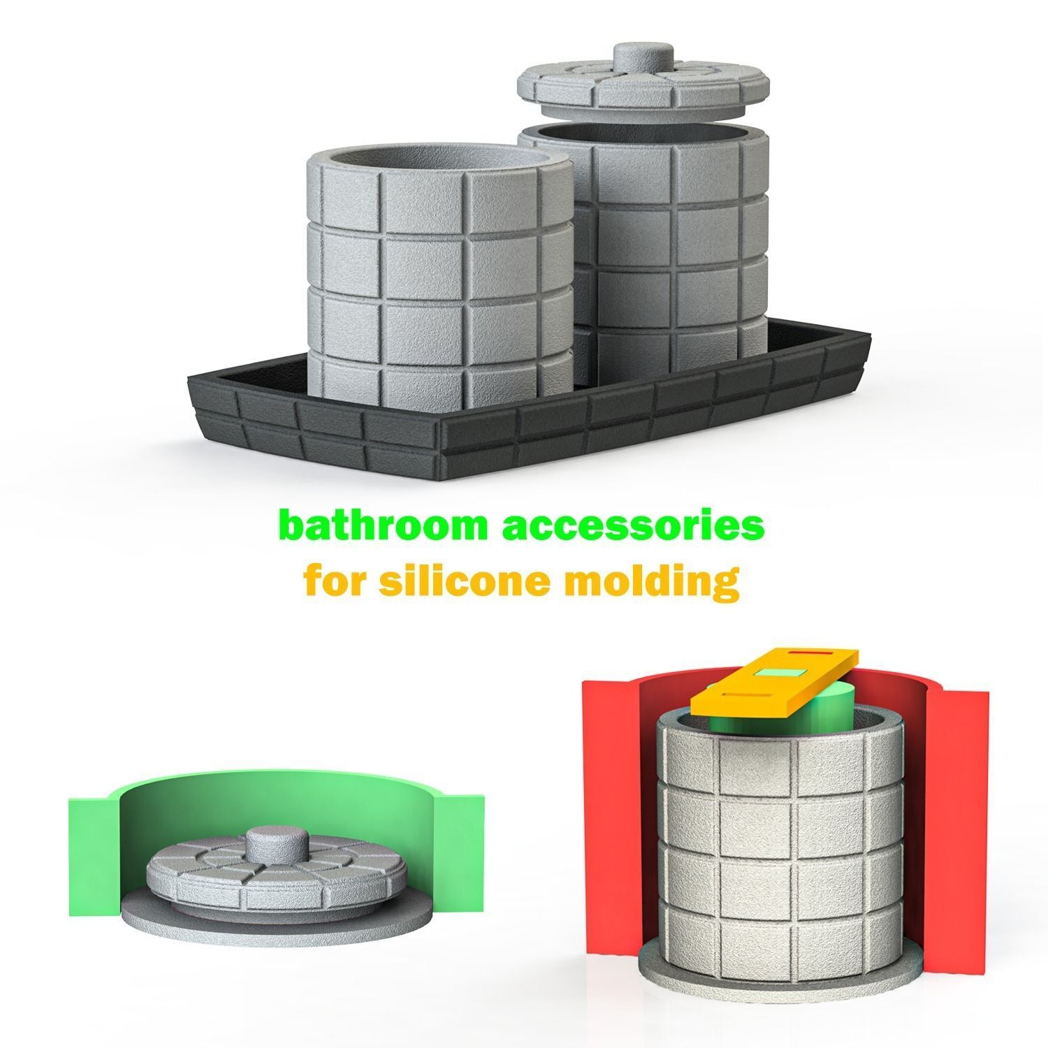 bathroom accessories for silicone mold 1-2 3D print model_2
