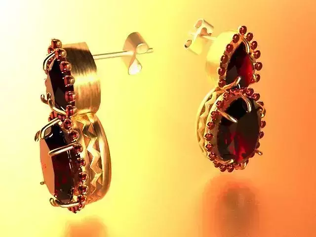 Earrings With Gems 3D print model