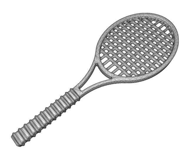 Classic Tennis Racket Low-poly 3D model_3