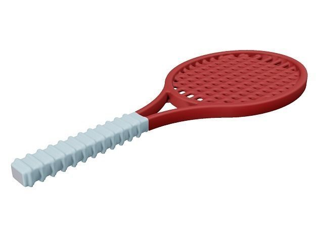 Classic Tennis Racket Low-poly 3D model_2