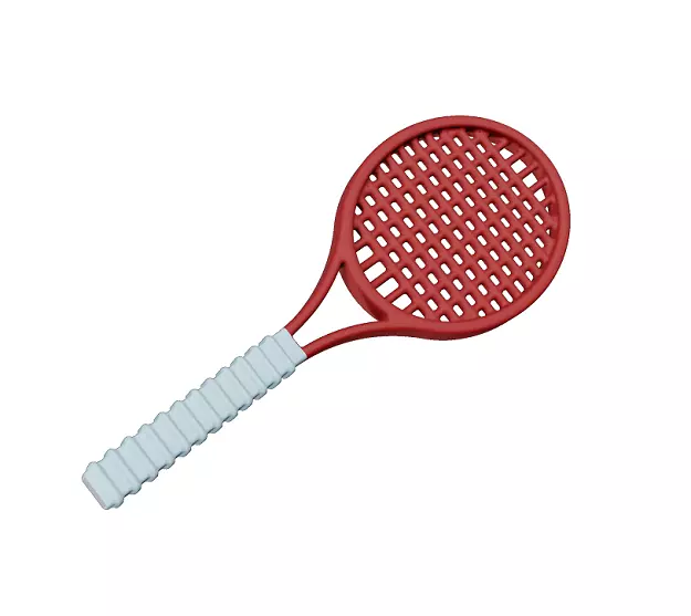 Classic Tennis Racket Low-poly 3D model_0