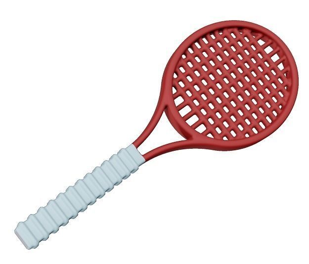 Classic Tennis Racket Low-poly 3D model_1