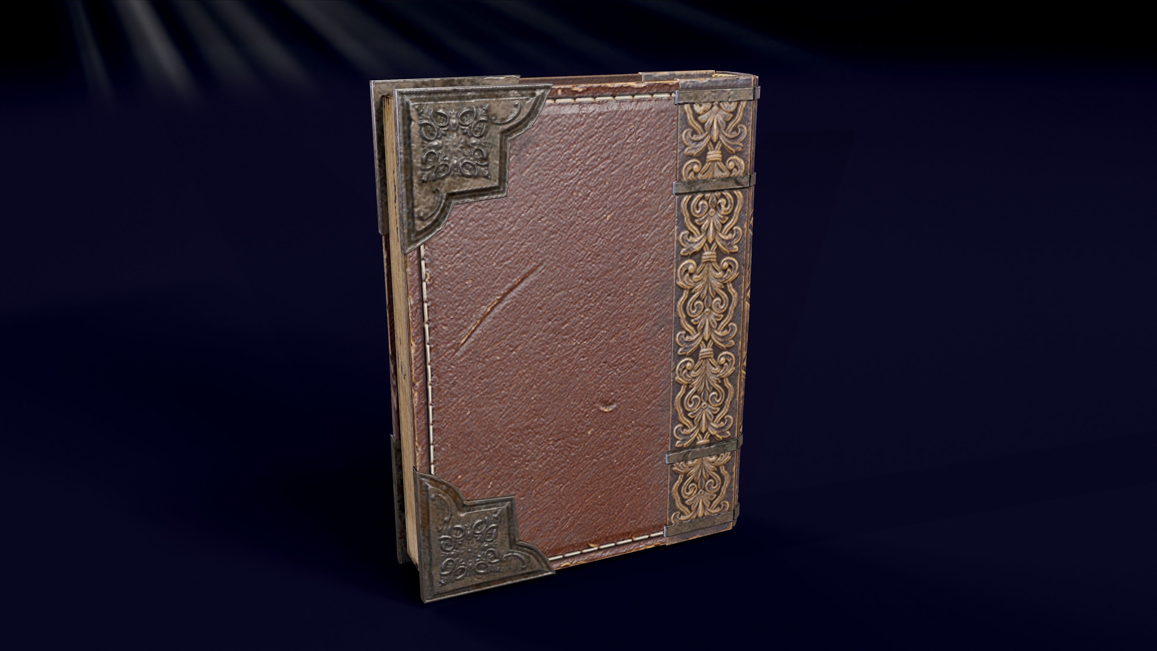 Medieval Book Low-poly 3D model_13