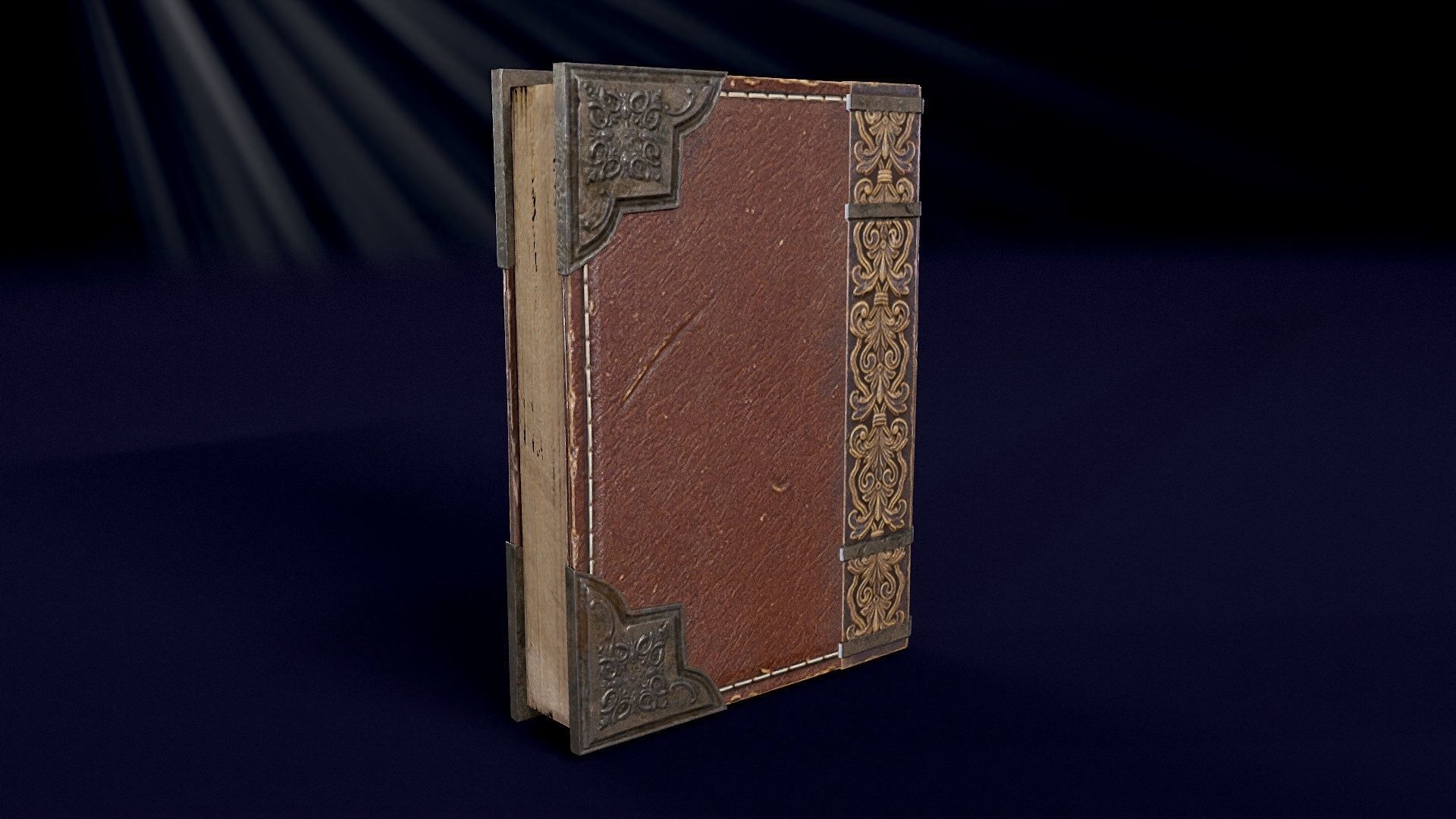 Medieval Book Low-poly 3D model_9