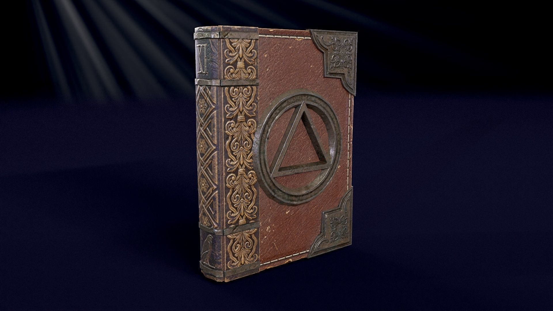Medieval Book Low-poly 3D model_4