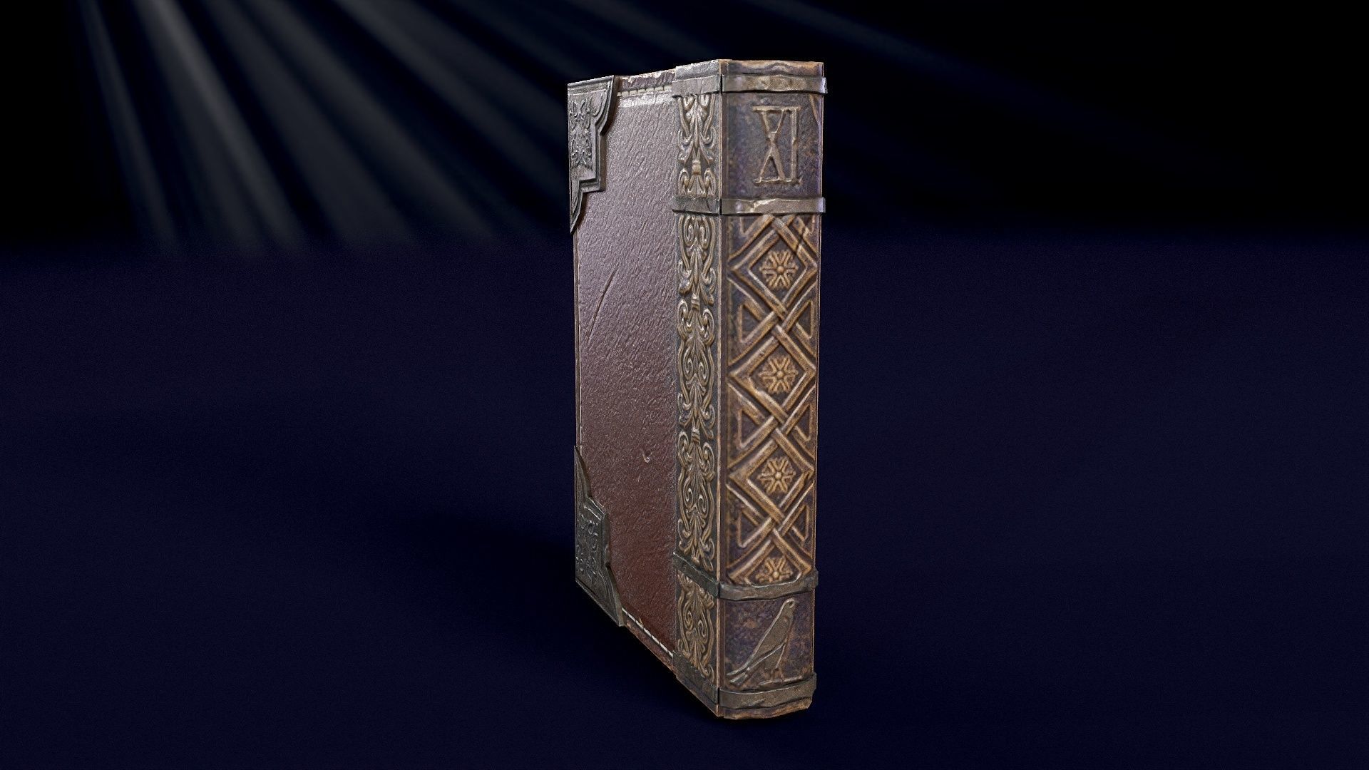 Medieval Book Low-poly 3D model_6