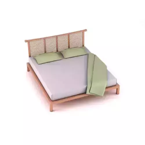 Simple Wooden Bed With Headboard