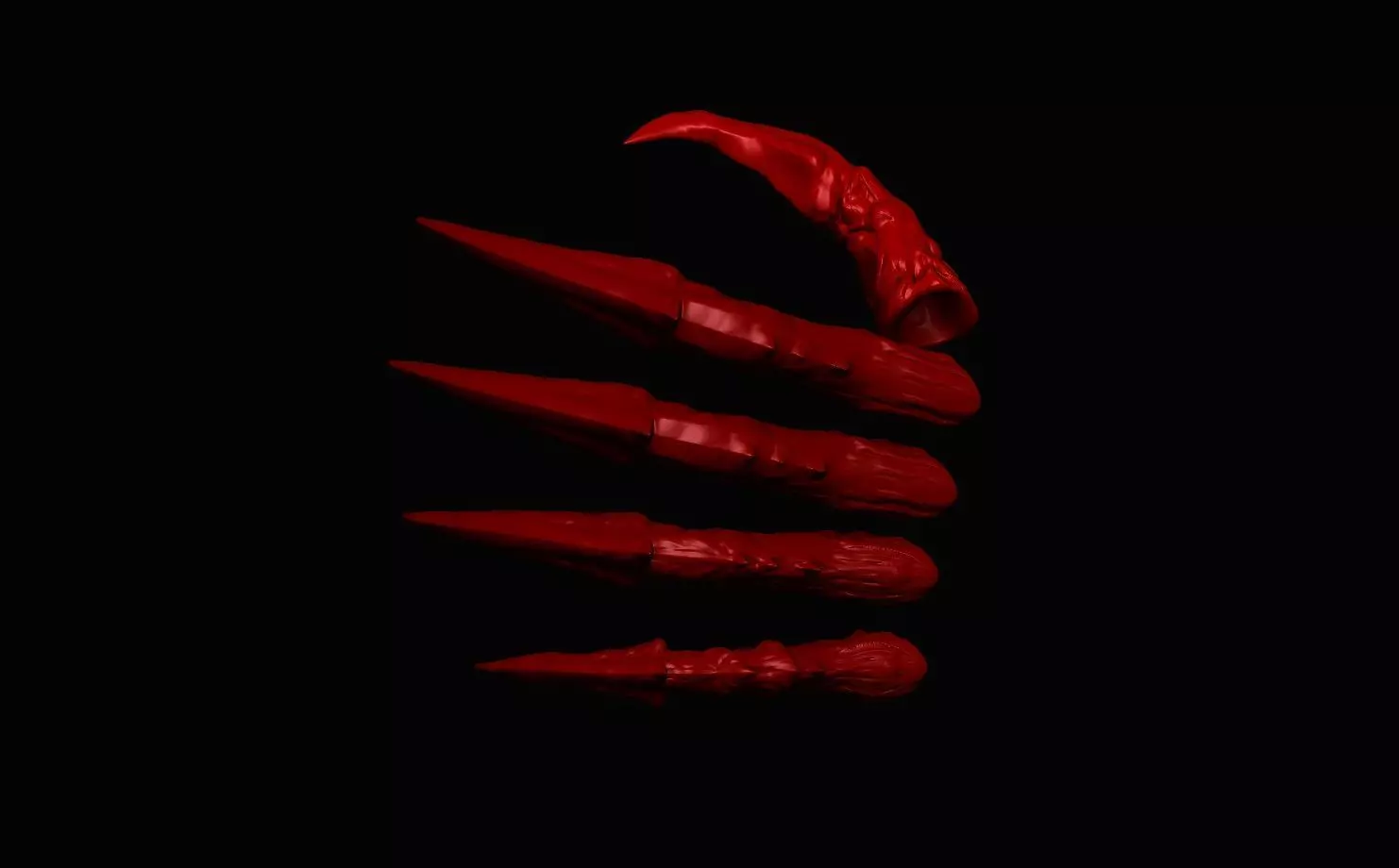 Carnage fingers for a costume 3D model
