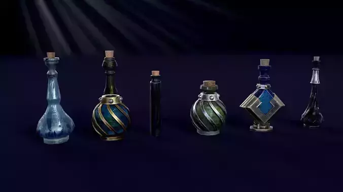 Potions Low-poly 3D model