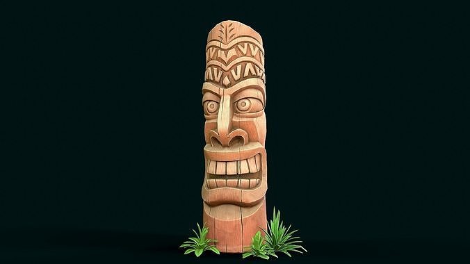 Stylized Wood Totem 2 Low-poly 3D model