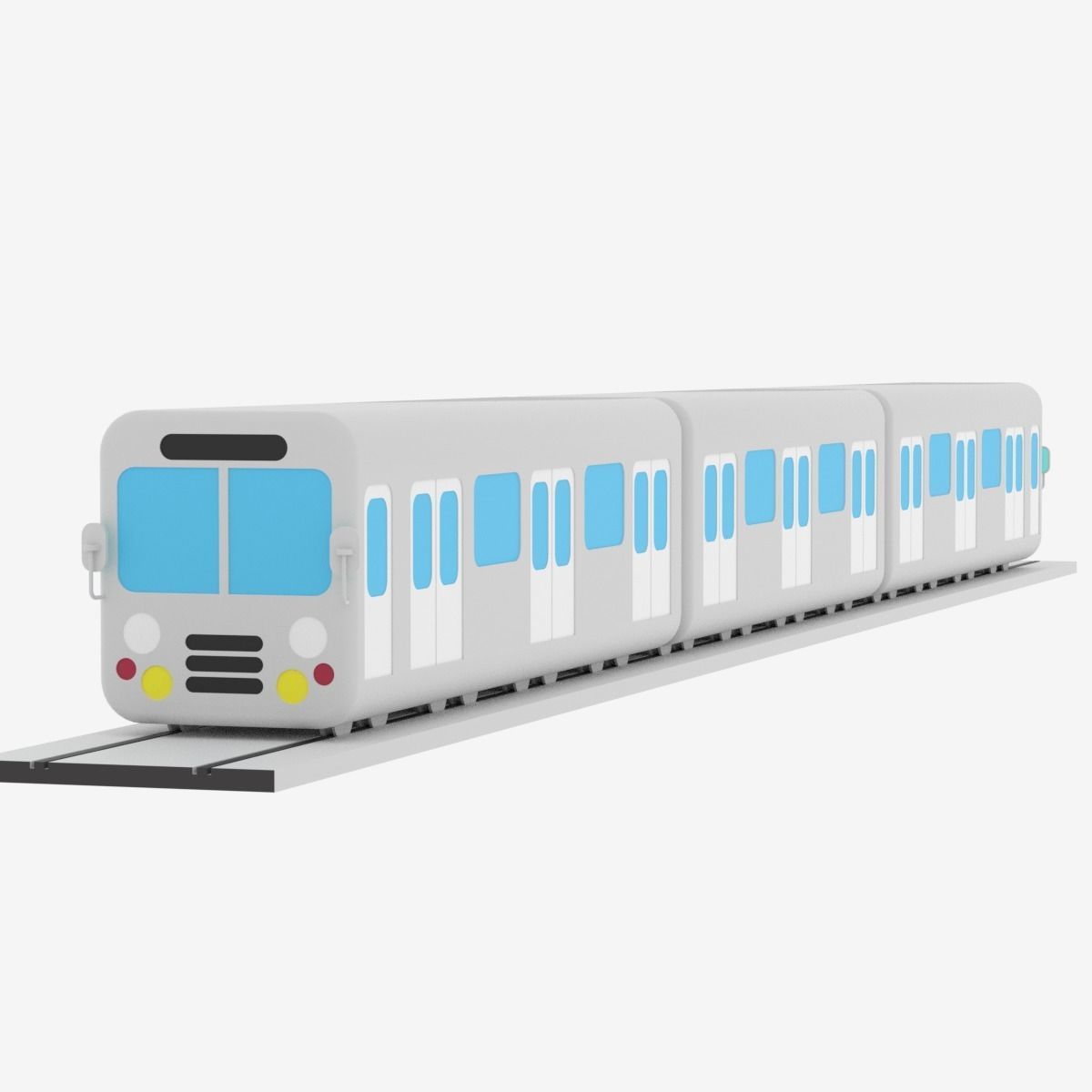 Cartoon Metro Subway Train 3D model_6