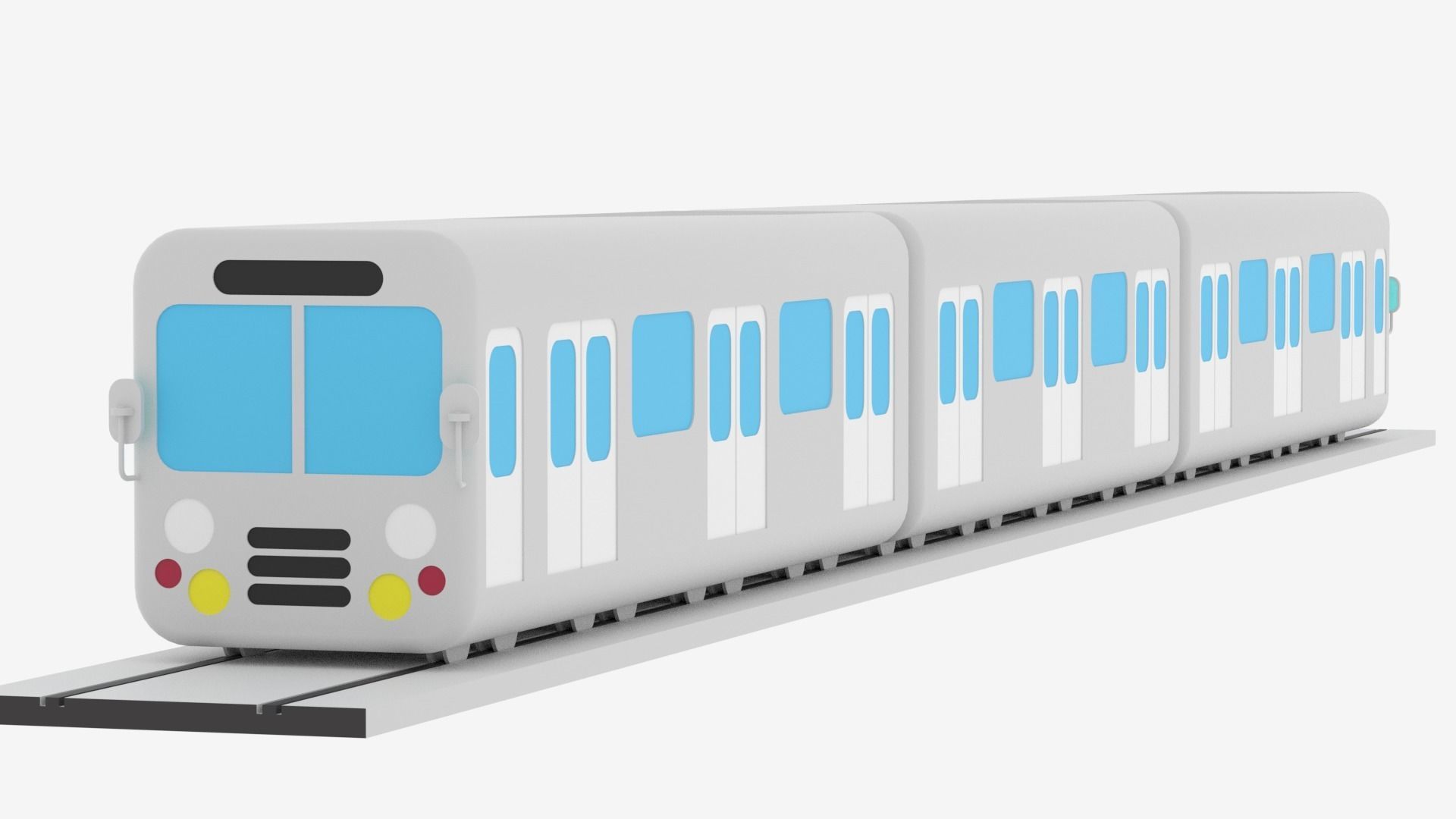 Cartoon Metro Subway Train 3D model_5