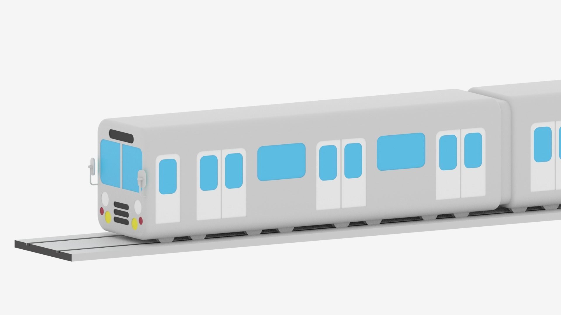 Cartoon Metro Subway Train 3D model_3