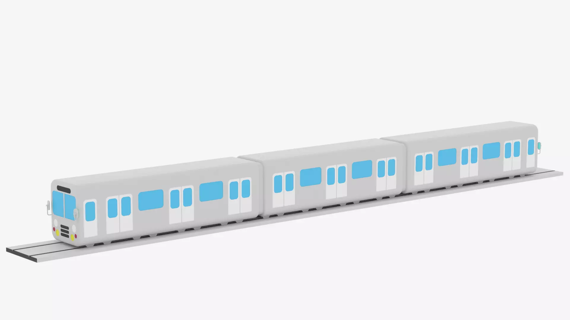 Cartoon Metro Subway Train 3D model_0