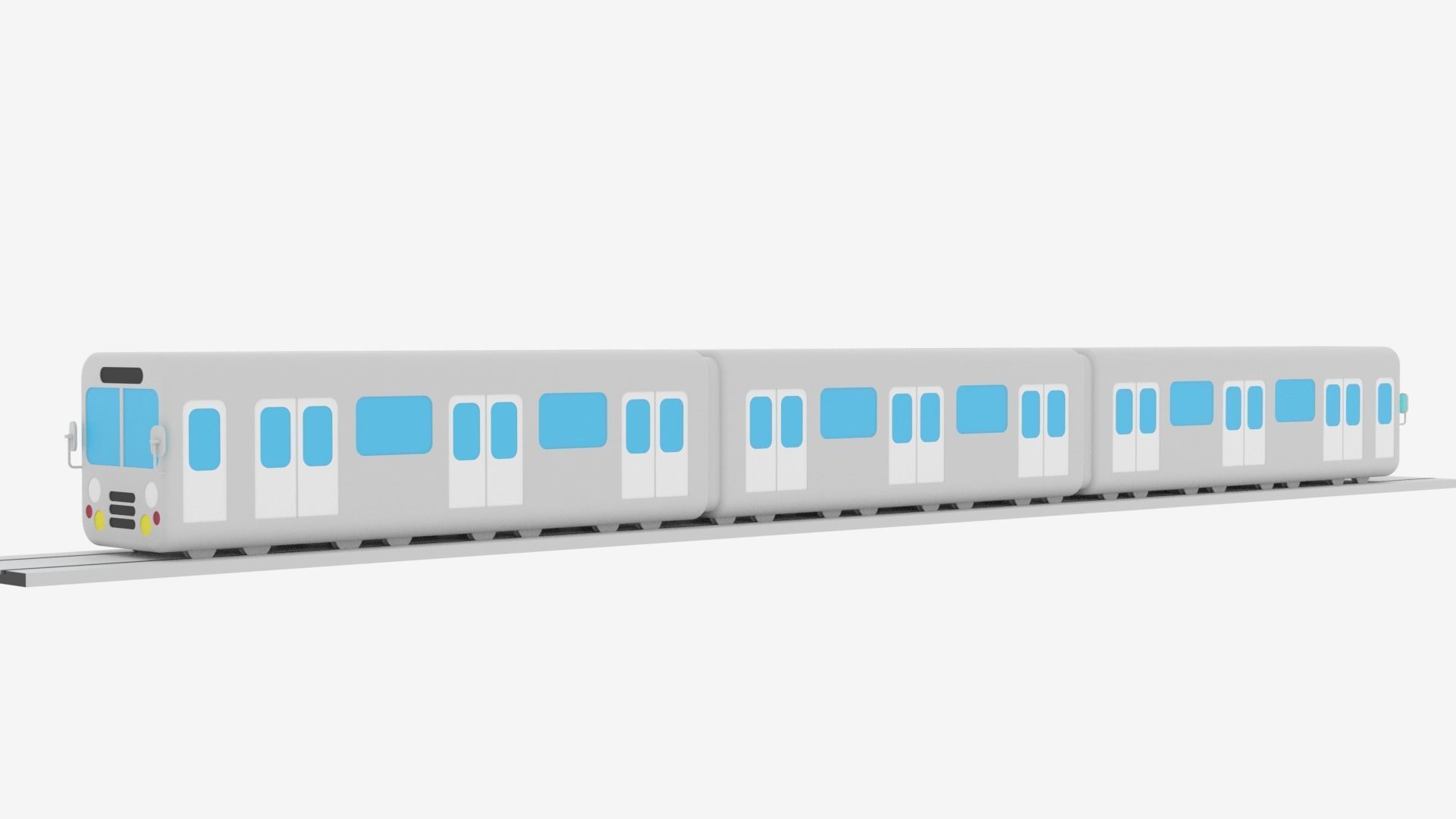 Cartoon Metro Subway Train 3D model_7