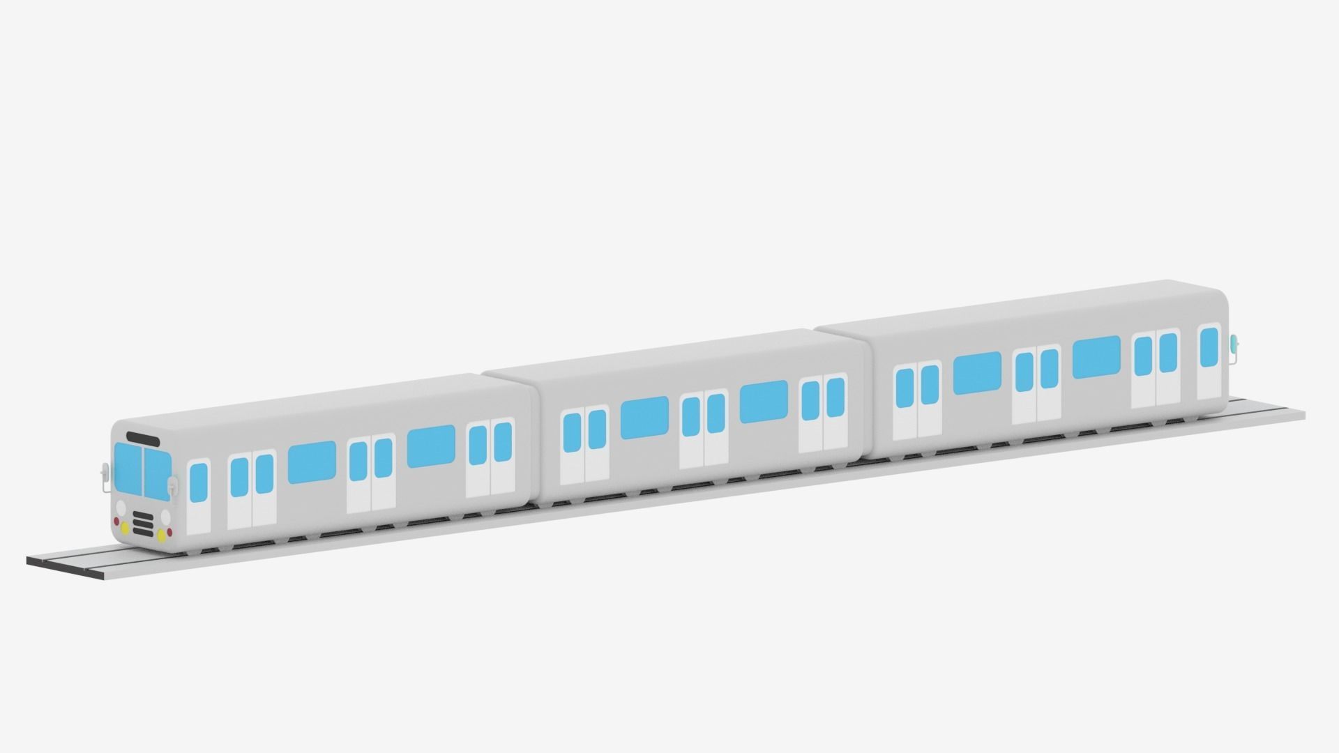 Cartoon Metro Subway Train 3D model_1