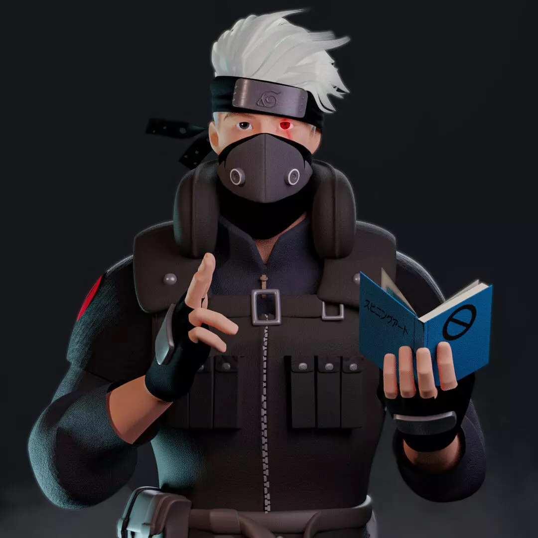 naruro-hatake kakashi  Low-poly 3D model_0