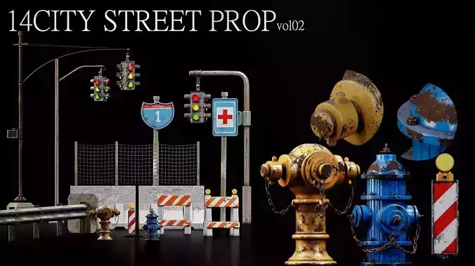 14 Street props-vol02 3D model 14 Street props-vol02 3D model