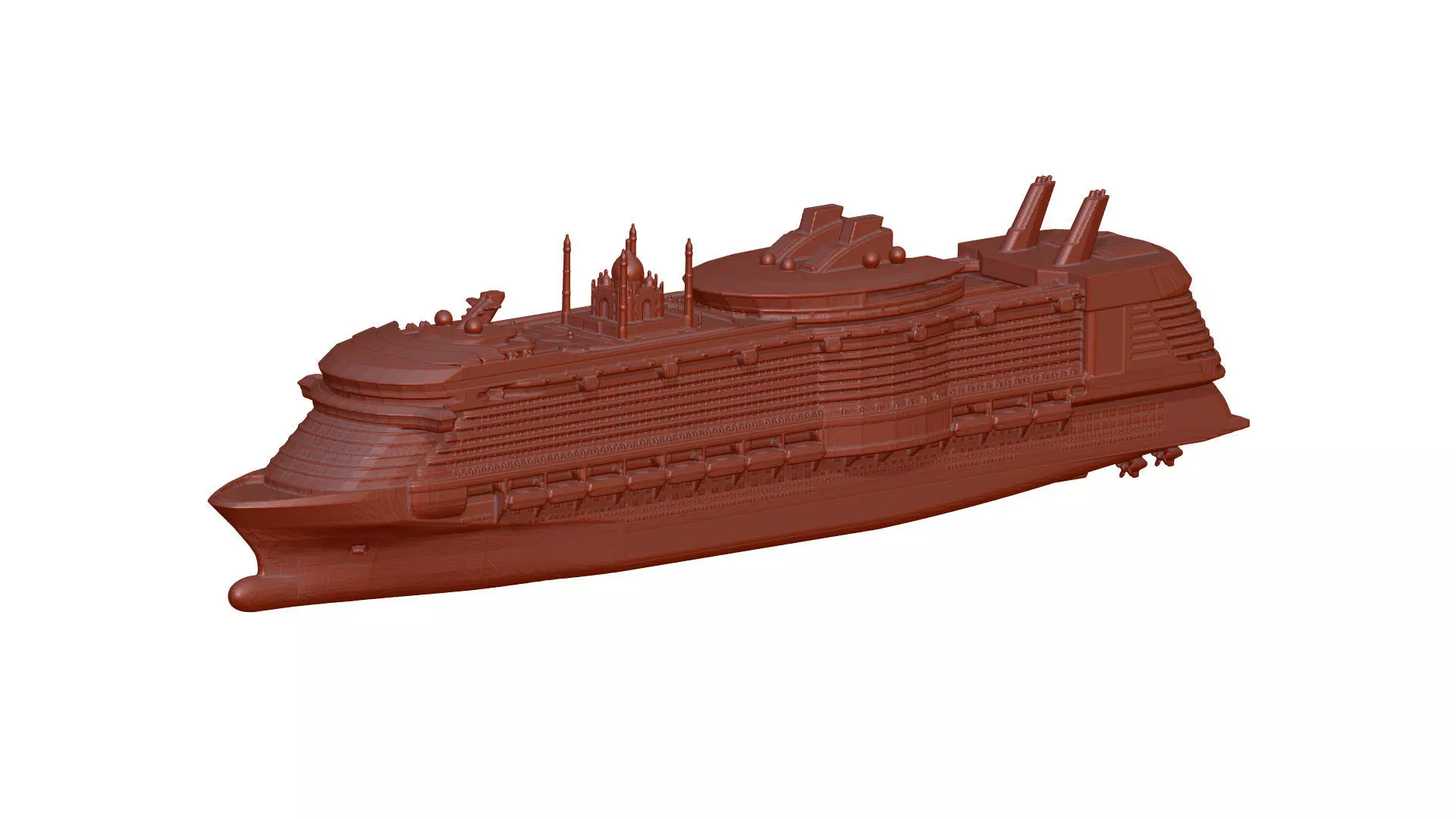 Battleship plastic cruise ship 3D print model_0