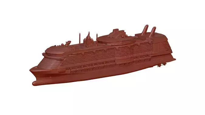 Battleship plastic cruise ship 3D print model
