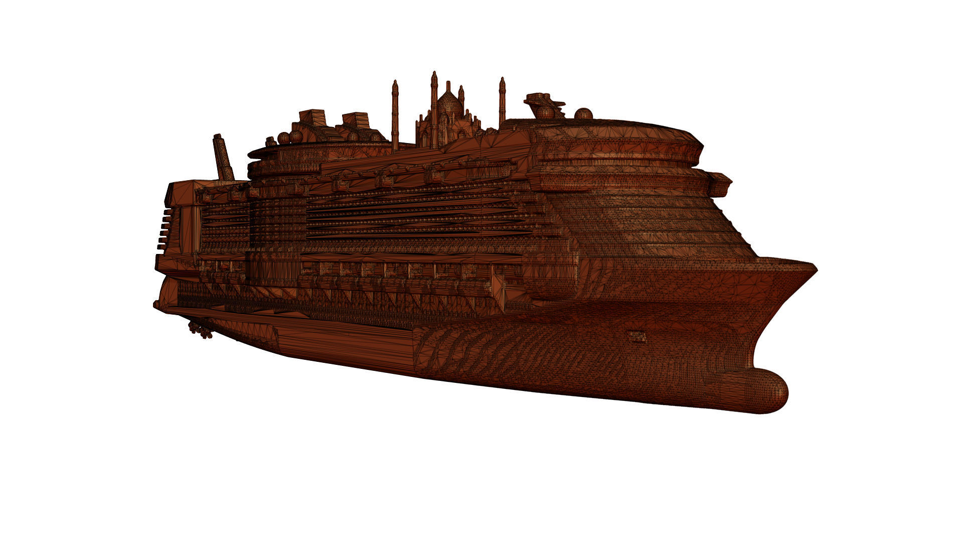 Battleship plastic cruise ship 3D print model_5