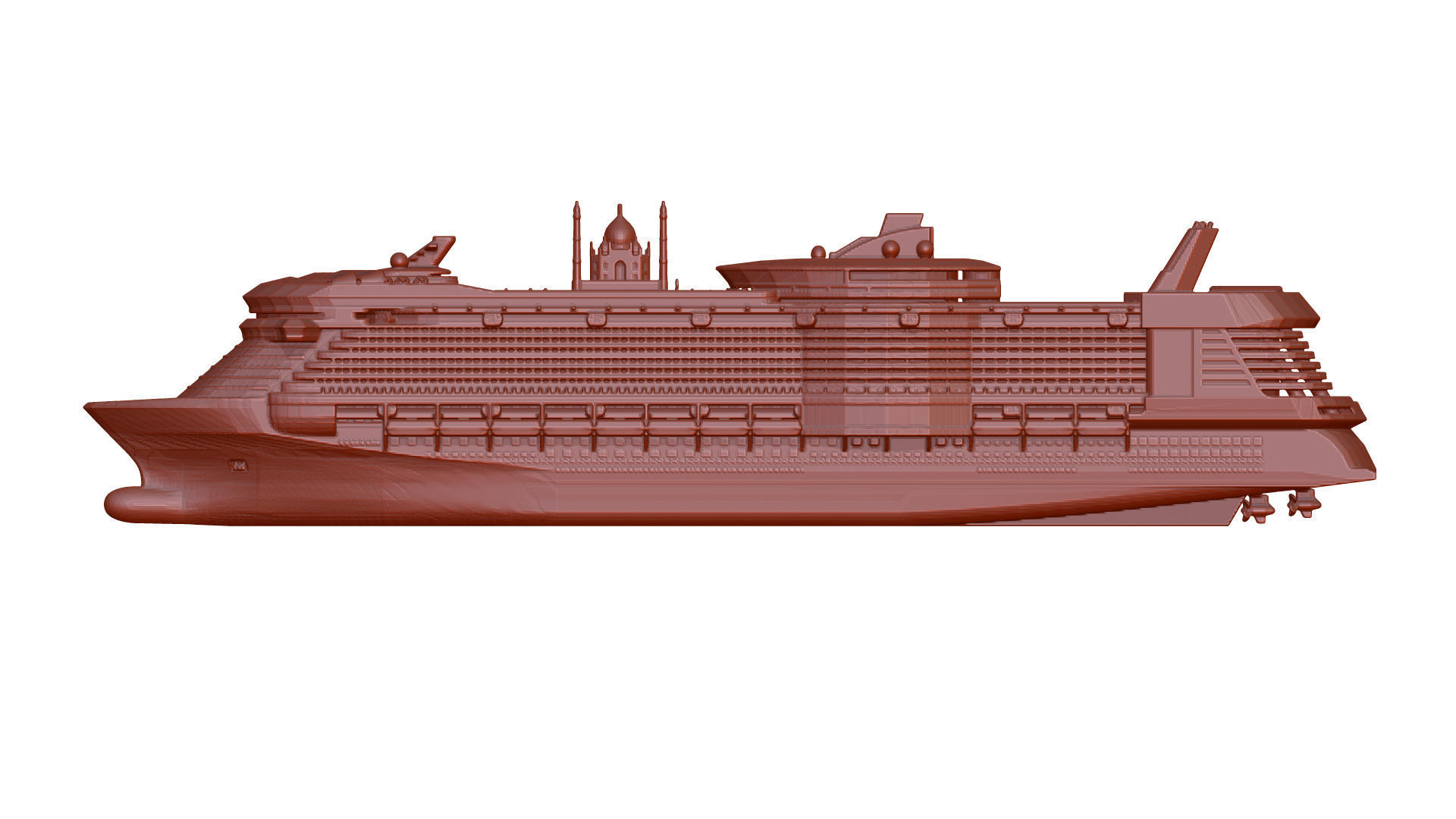 Battleship plastic cruise ship 3D print model_1
