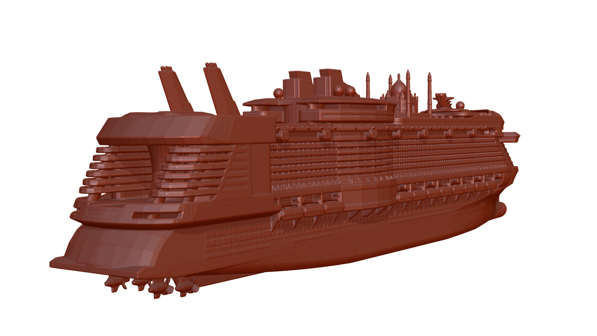 Battleship plastic cruise ship 3D print model_3