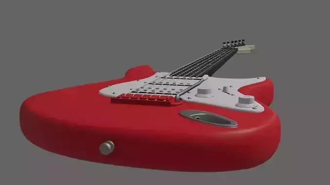 Electric guitar 3D model Low-poly 3D model