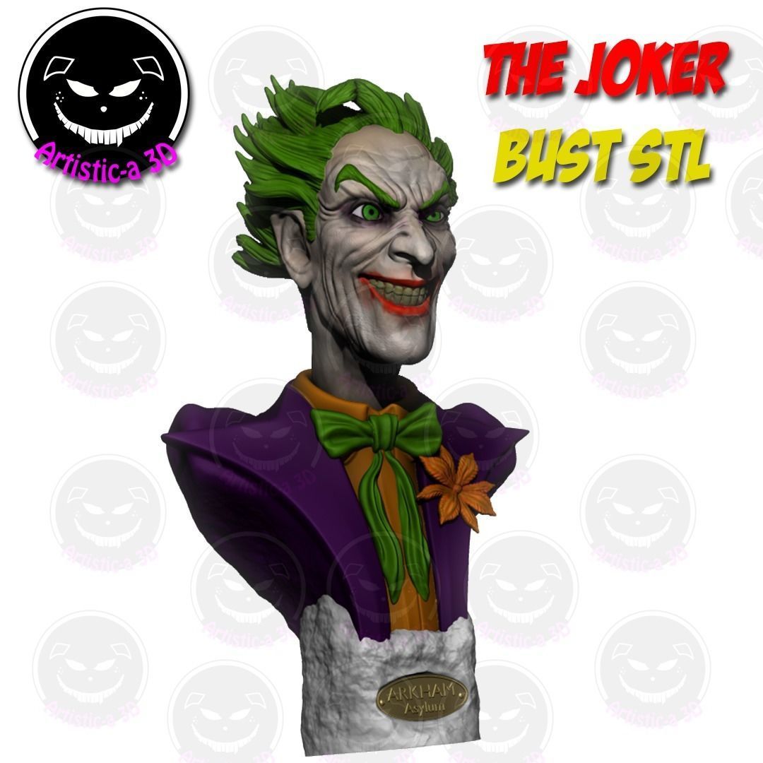 JOKER BUST READY TO PRINT 3D print model_3
