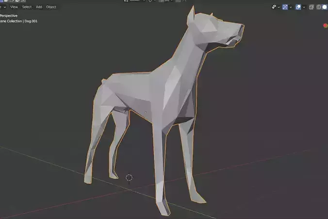 Lowpoly dog  simple model Free 3D model