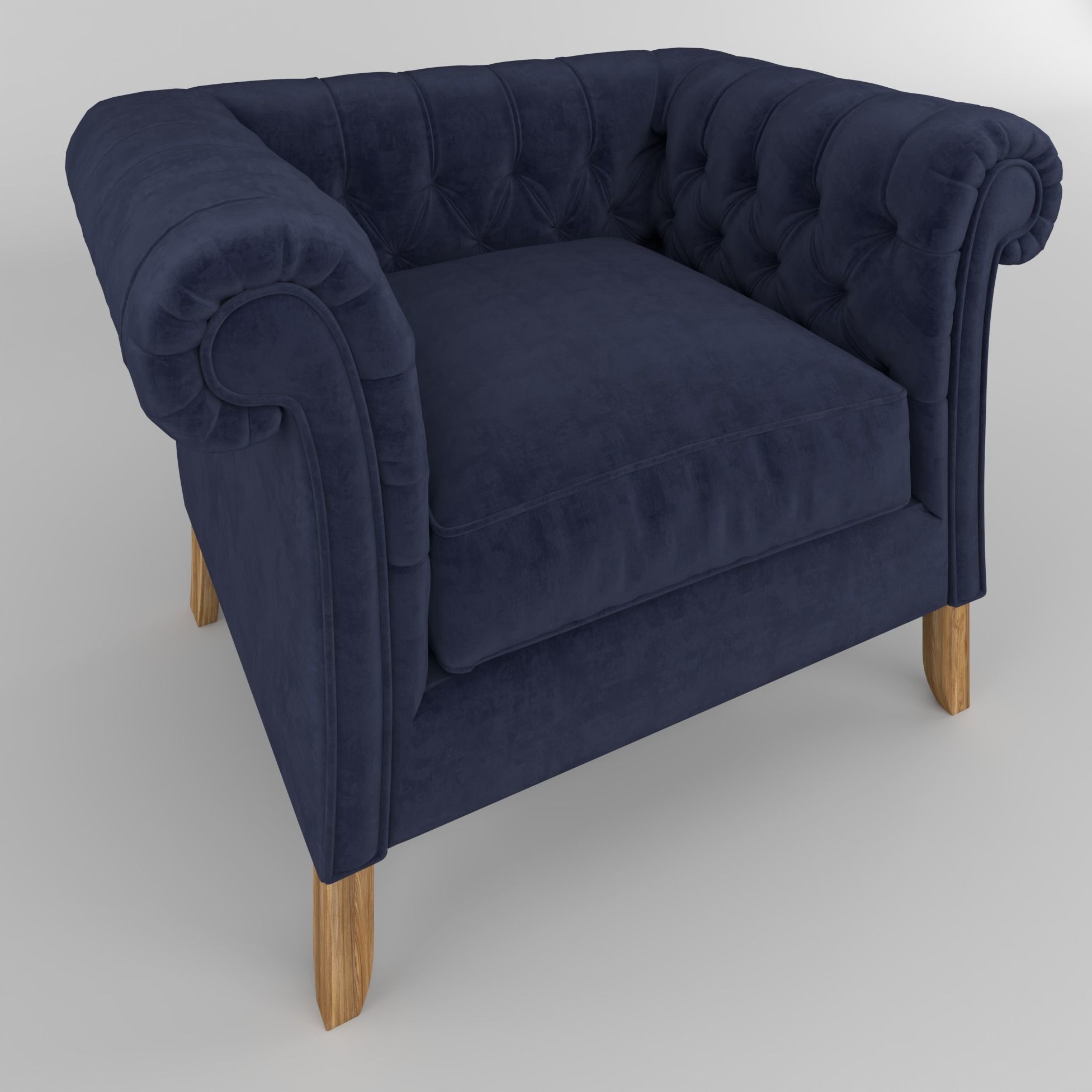classic sofa Low-poly 3D model_1