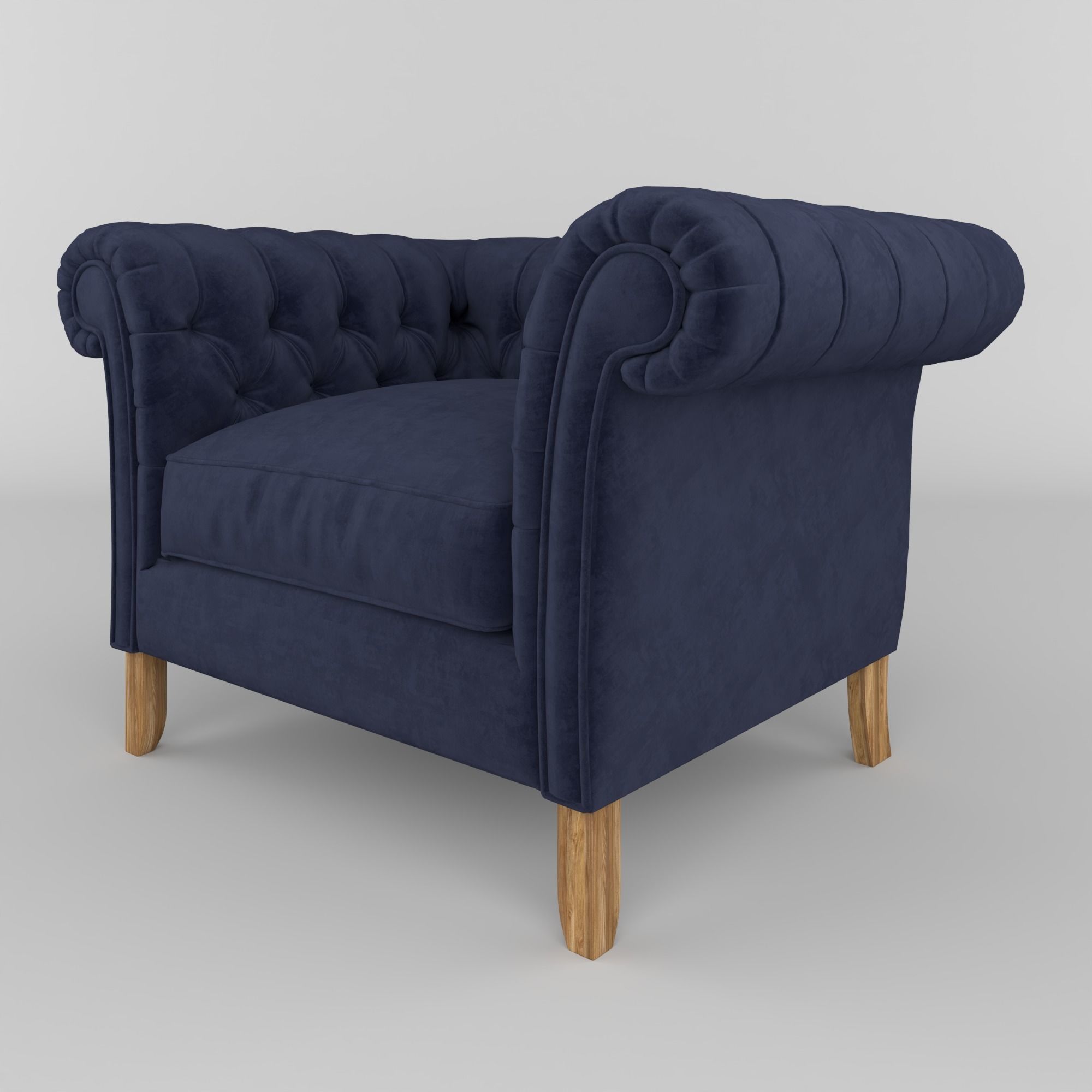 classic sofa Low-poly 3D model_4