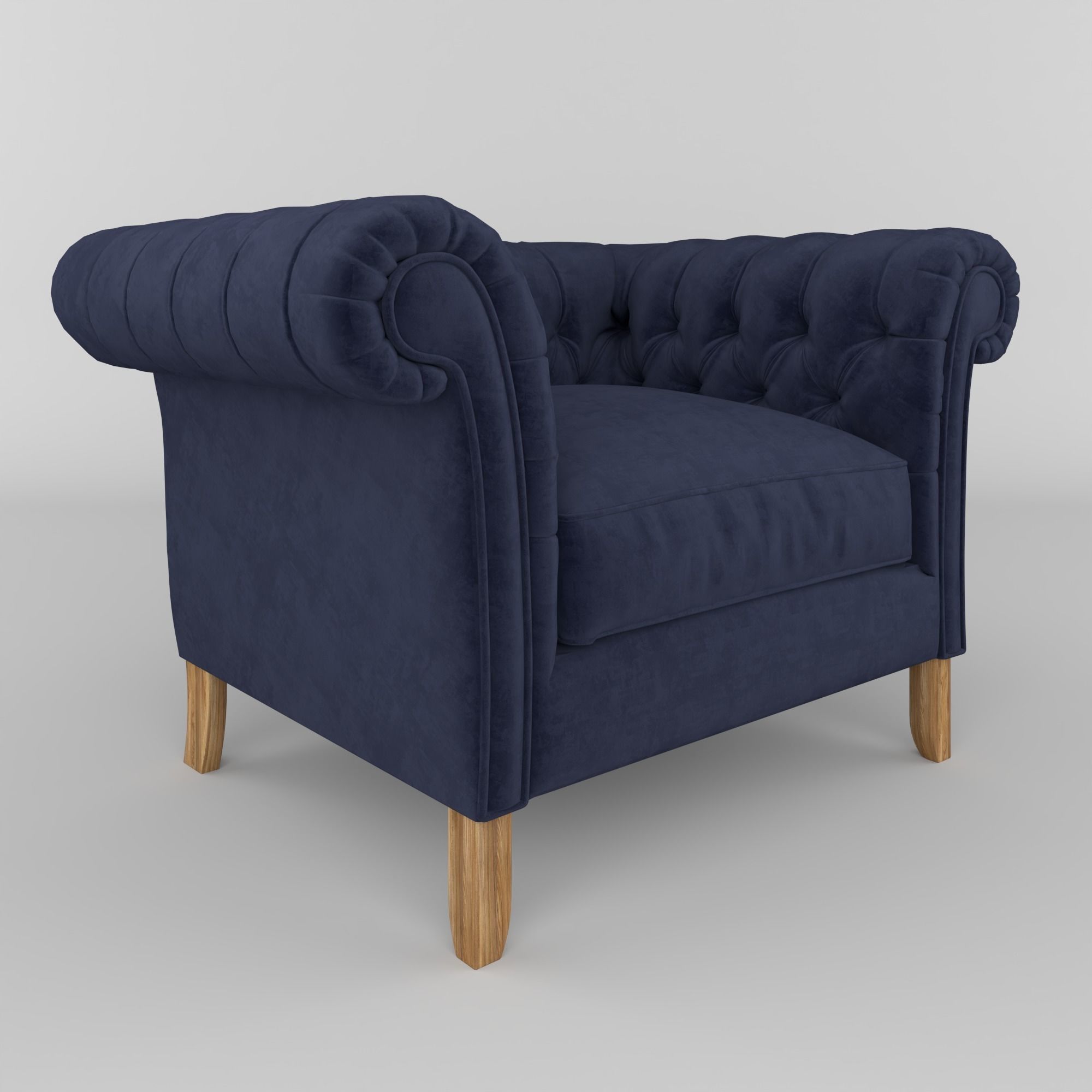 classic sofa Low-poly 3D model_3