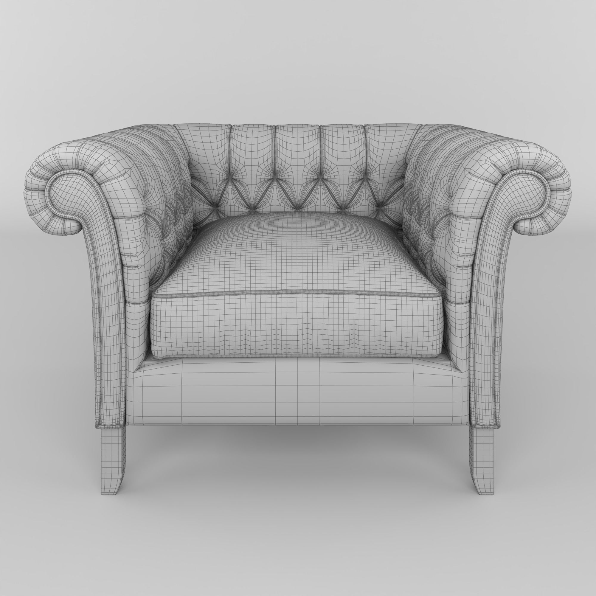 classic sofa Low-poly 3D model_2