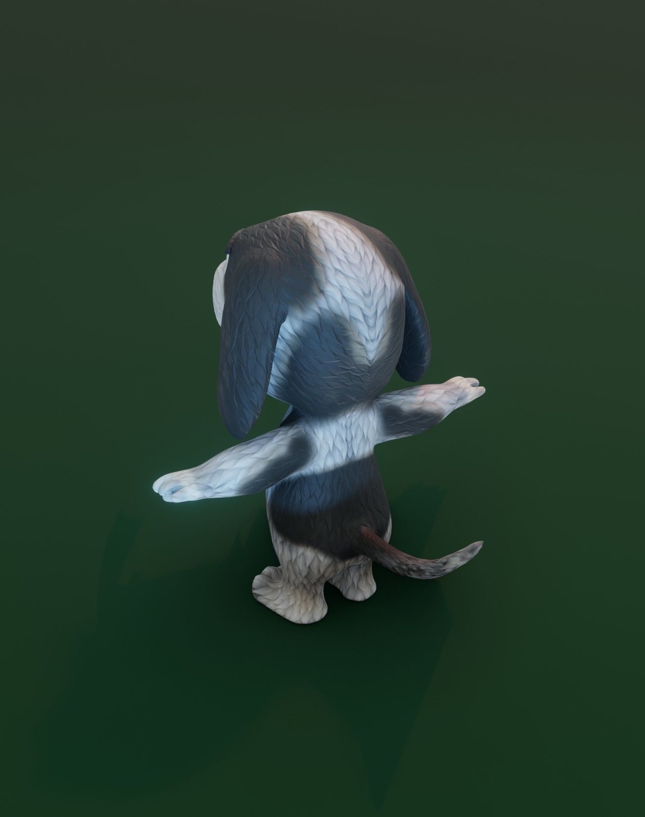 Cartoon Hound Dog Animated 3D Model Low-poly 3D model_7